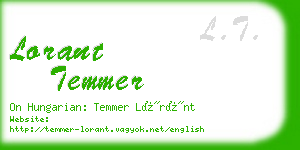 lorant temmer business card